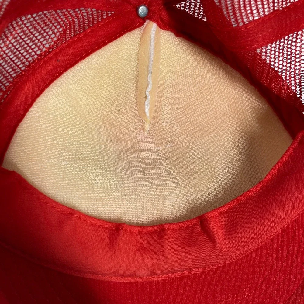 Vintage Liberty University Trucker Cap‎ Hat White Red Mesh Snapback  STAIN